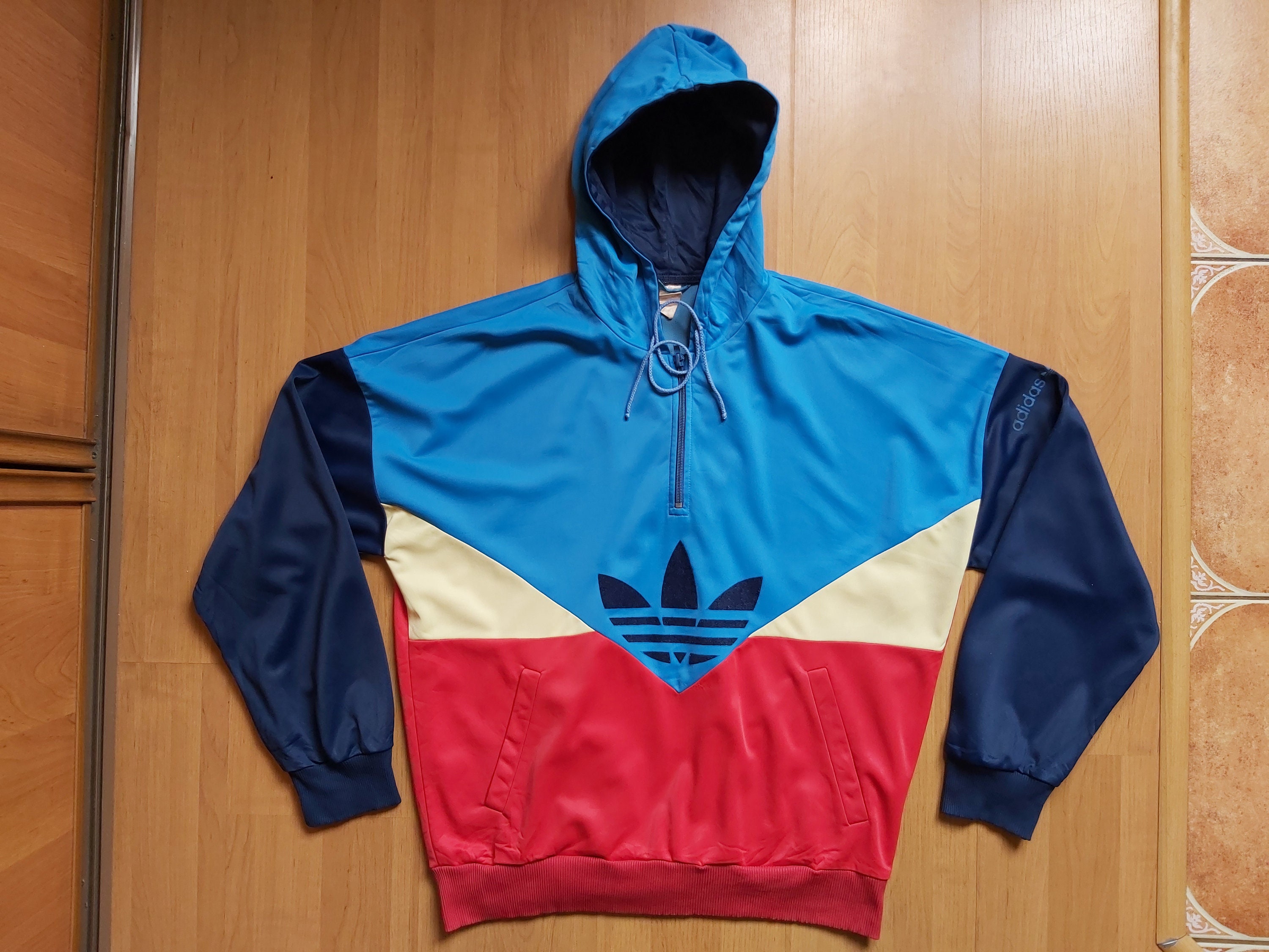Vintage 1980s Adidas Hooded Jacket Logo - Etsy
