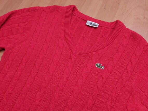 Vintage Lacoste Cable Knit V-neck 