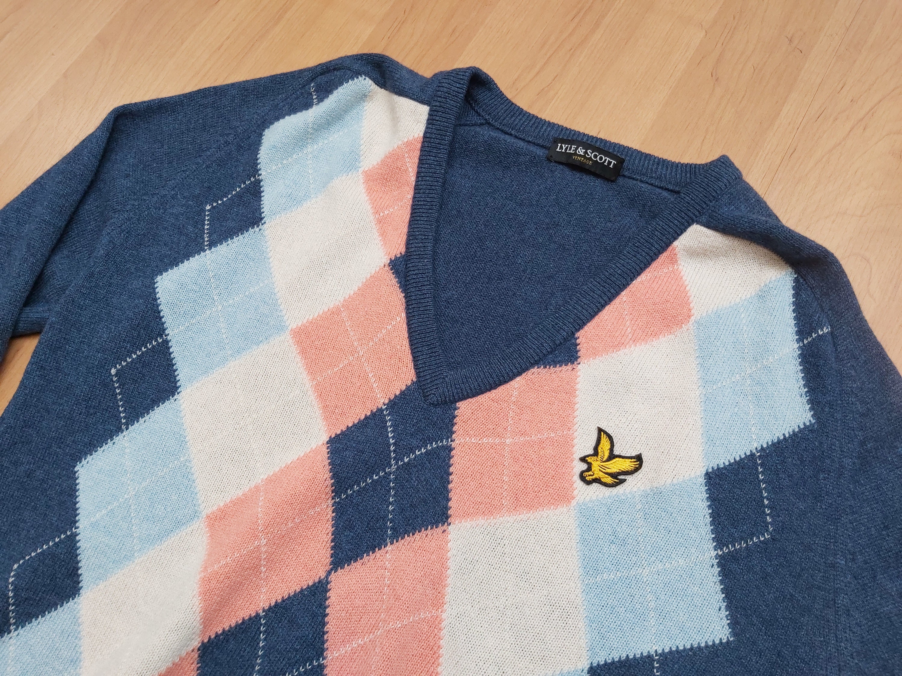 Scott Woolmark Knitted Argyle Pullover 