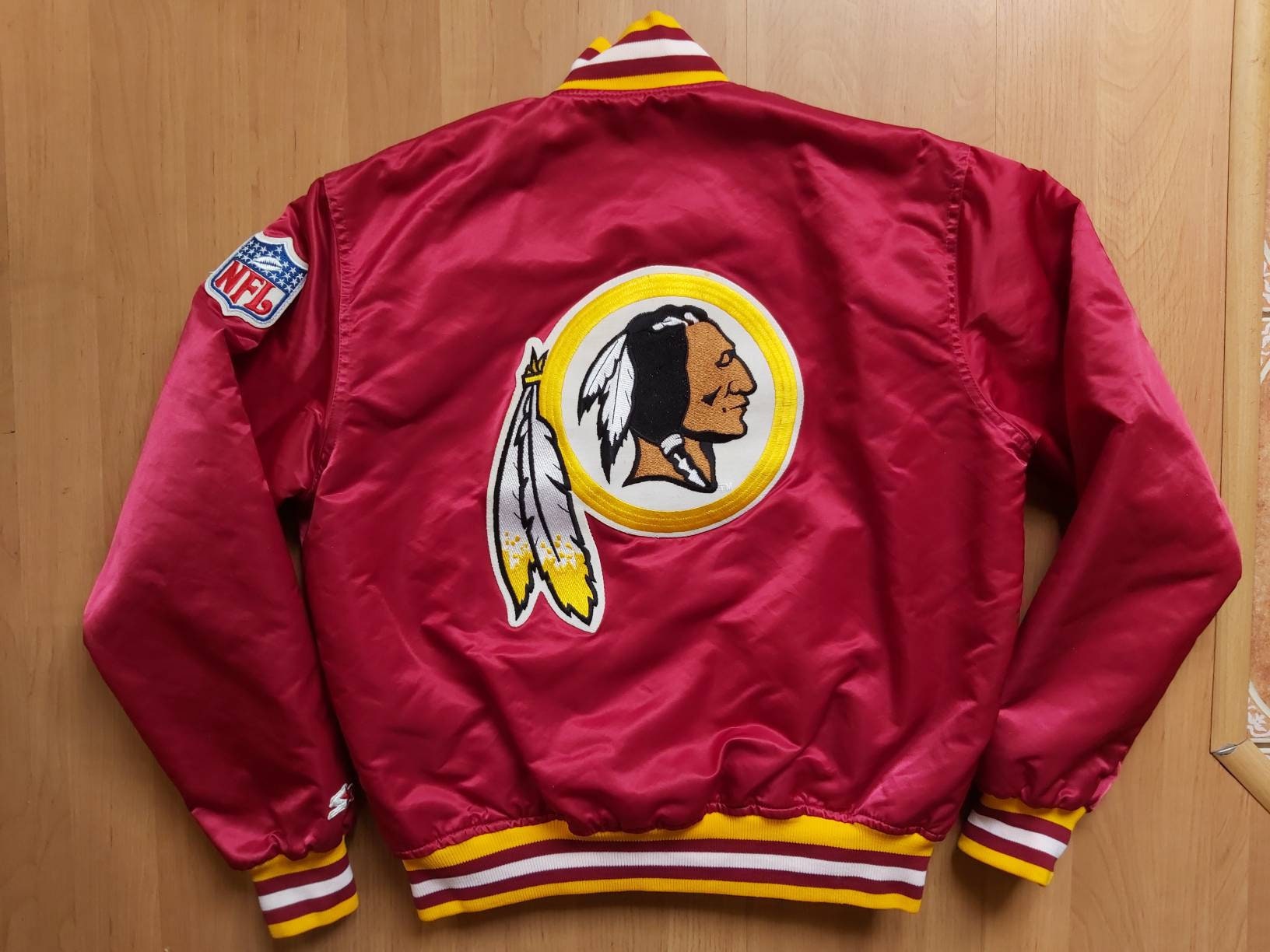 VINTAGE NFL WASHINGTON REDSKINS SATIN STARTER PROLINE JACKET 90S LARGE –  Vintage rare usa