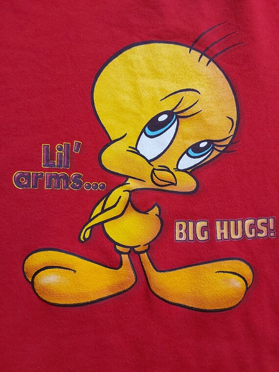 90'S Warner Bros. Looney Tunes Tweety Character Sweatshirt, Made in USA, Men's Size L cotton gray type Vintage Second Hand