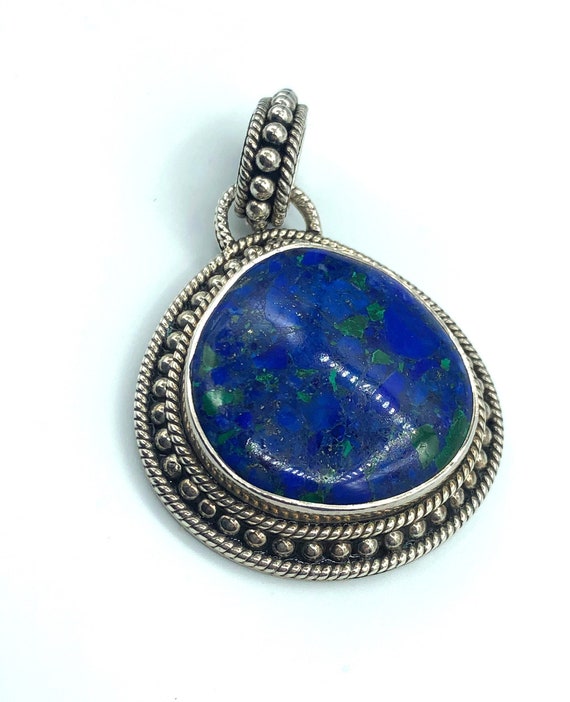 Indian Handmade Azurite Malachite Large Cabochon V