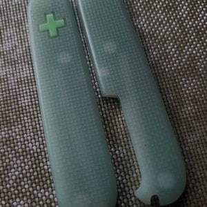 Jade G10 Scales Handles Glowing Cross custom replacement handles Suitable for 91mm Victorinox. image 3