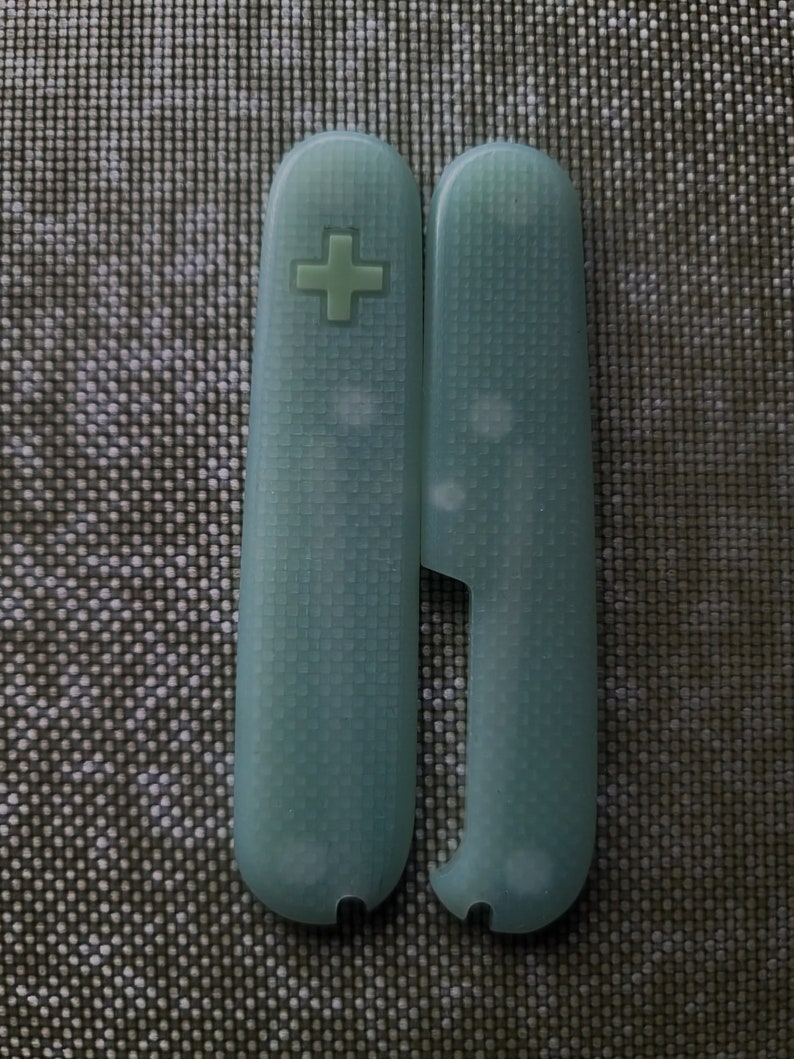 Jade G10 Scales Handles Glowing Cross custom replacement handles Suitable for 91mm Victorinox. image 8