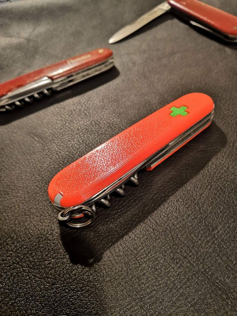 for Victorinox 84mm Swiss Army Knives. 84mm 3d Printed Standard Scales Coloured Cross