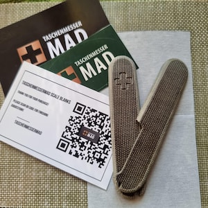 Cachas de Micarta verde oliva. Aptas para Victorinox. Requieren acabado por parte del usuario.