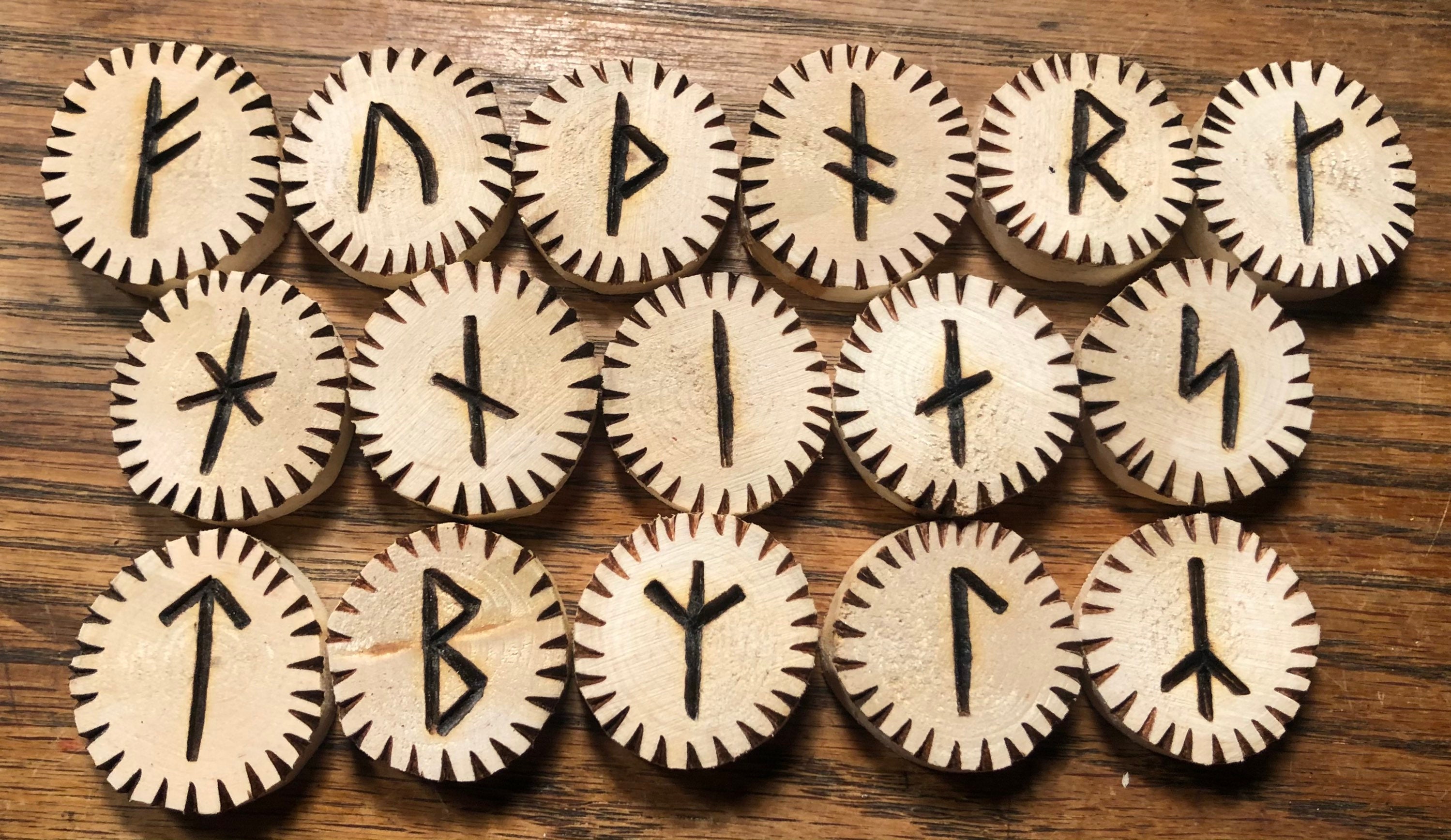 Younger Futhark Rune set on Striped Maple Etsy