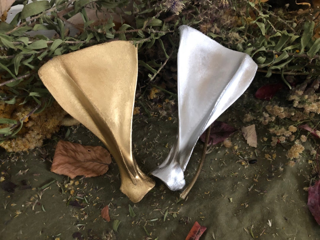 2 Painted Deer Scapula Bones 1 Gold 1 Silver Etsy