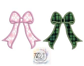 Bow Applique Design, Side Bow Appliqué Sweatshirt Embroidery Design, 5 different sizes, 2 different styles
