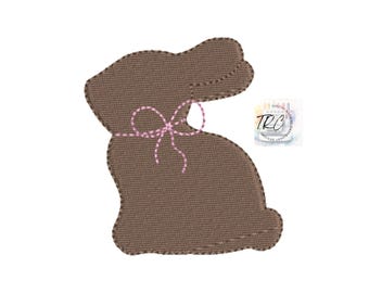 Bunny Bow Mini Embroidery Design Fill Stitch 5 sizes