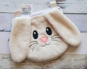Bunny Zipper Bag ITH, Easter Bunny Handbag ITH, 4 different sizes