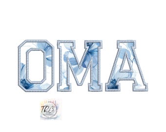 Oma Applique Embroidery Design, 7 different sizes