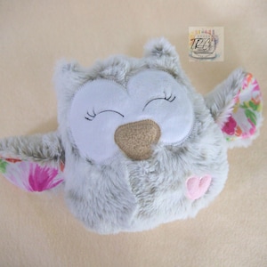 Broderidesign med uggla, tygbitar, 5 olika storlekar