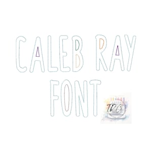 Caleb Ray Font Bean Stitch Embroidery Design, BX file included