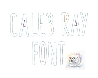 Caleb Ray Font Bean Stitch Embroidery Design, BX file included
