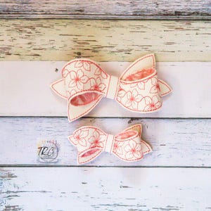Twisted Flower Bow ITH Embroidery Design, 2 sizes