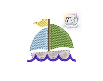 Sailboat Mini Embroidery Design Fill Stitch