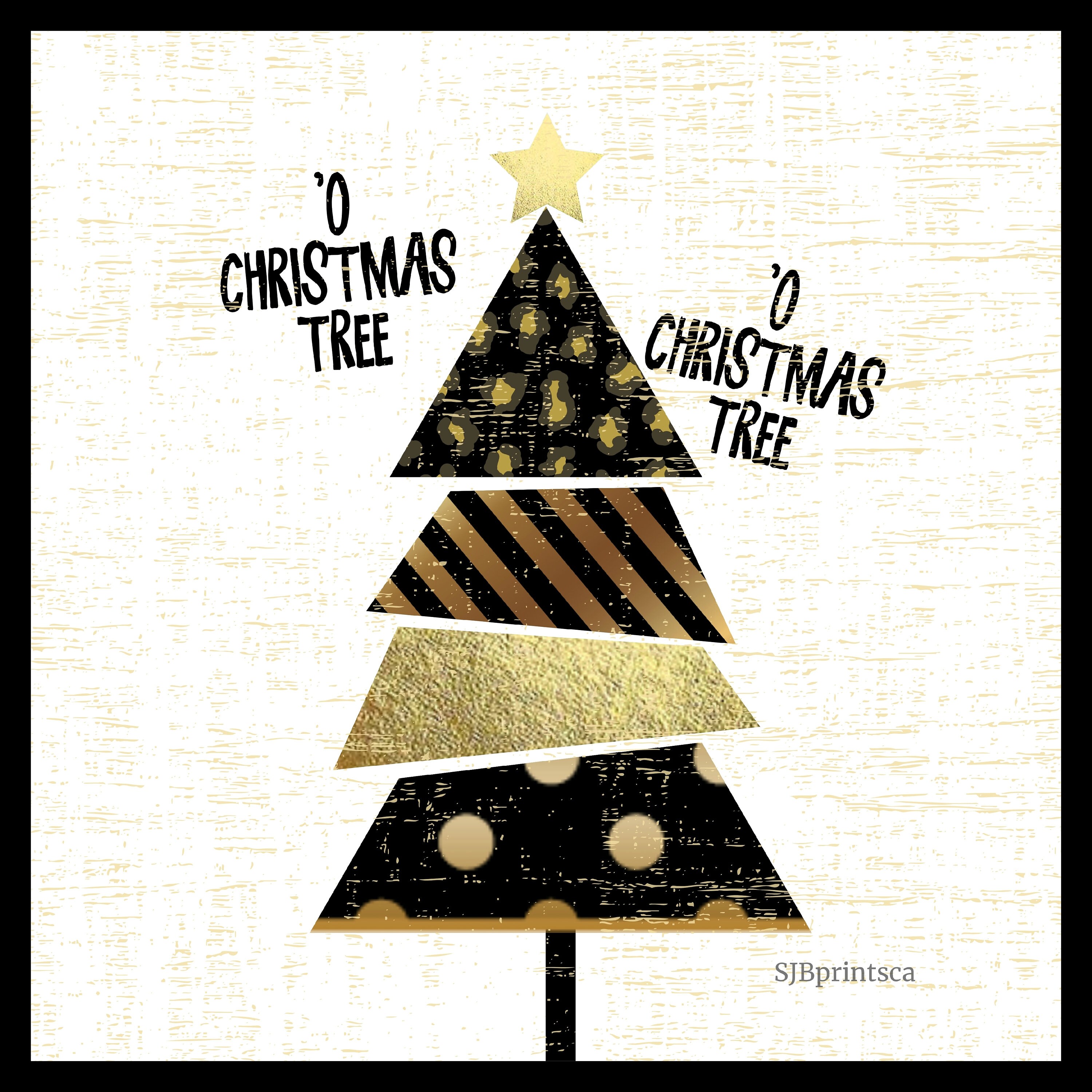 O Christmas Tree Printable Wall Art Modern Elegant Holiday Etsy UK