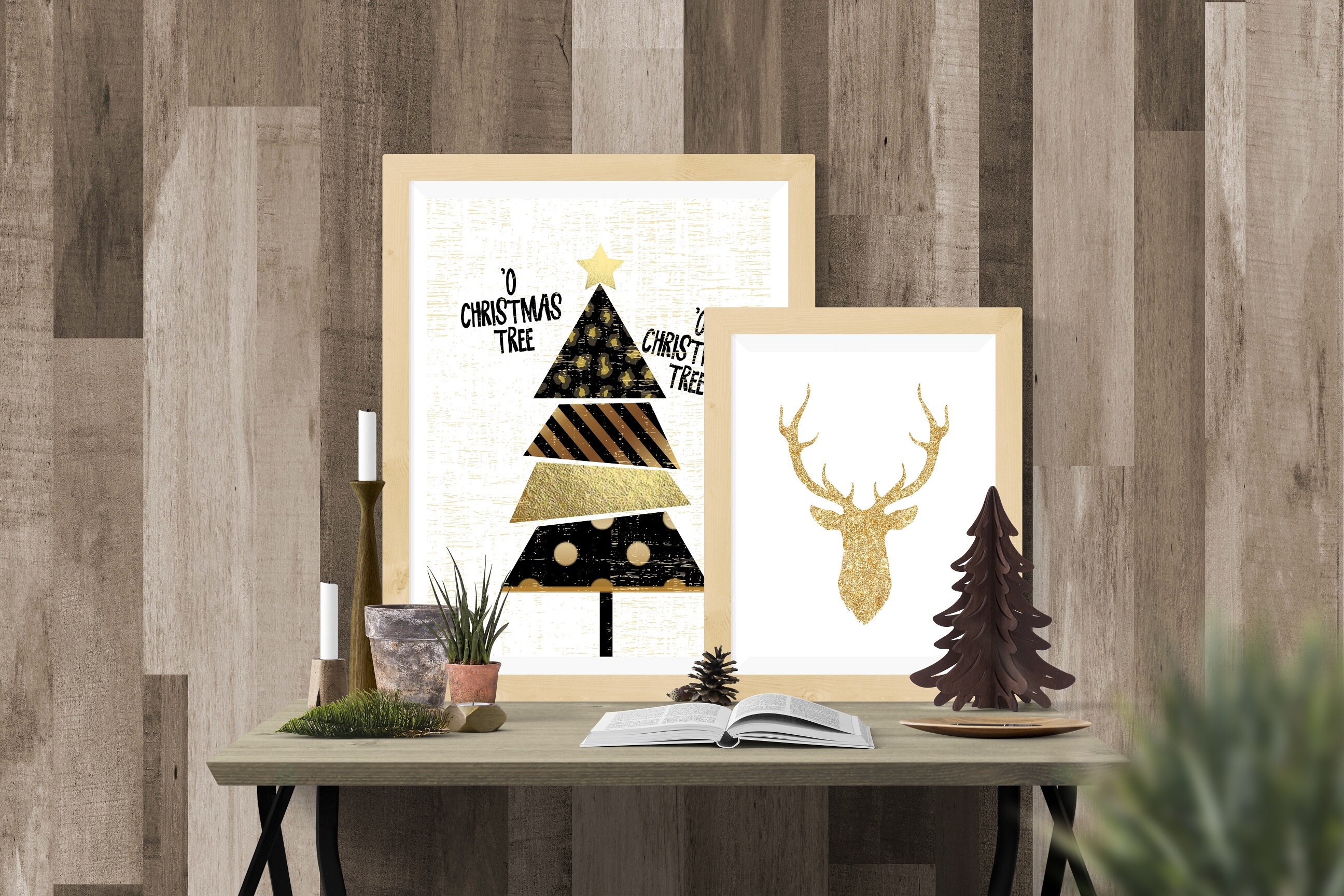 O Christmas Tree Printable Wall Art Modern Elegant Holiday Etsy UK