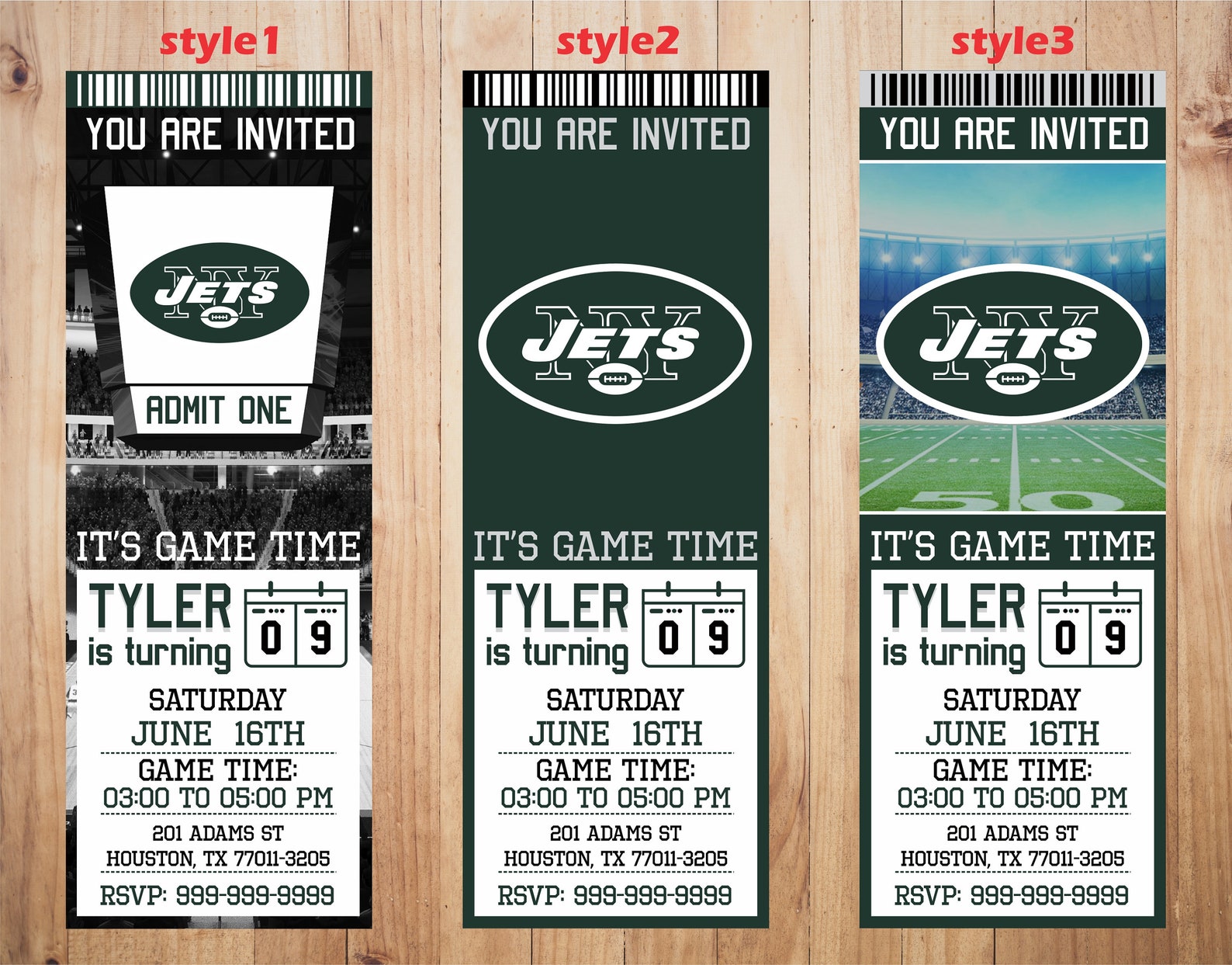 New York Jets Invitation NY Jets Birthday Invitations Etsy