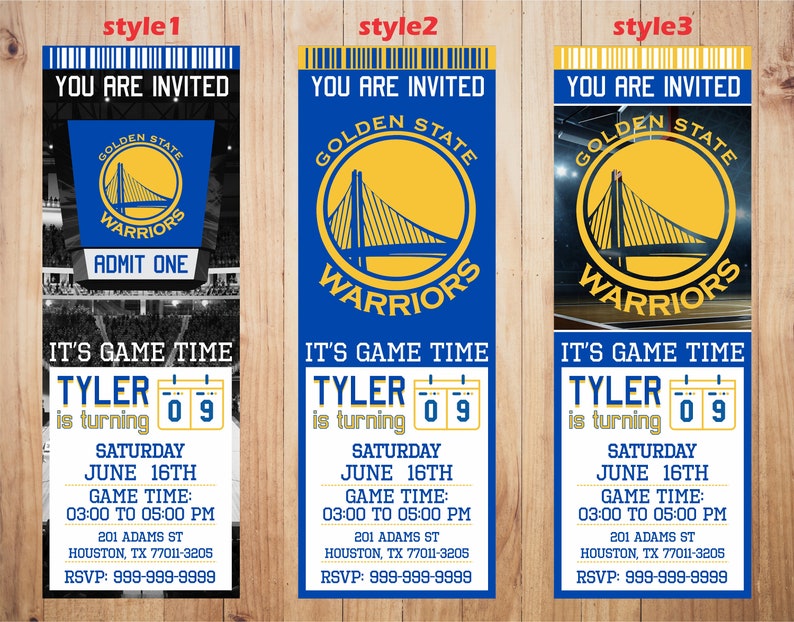 Golden State Warriors Invitation Warriors Birthday | Etsy