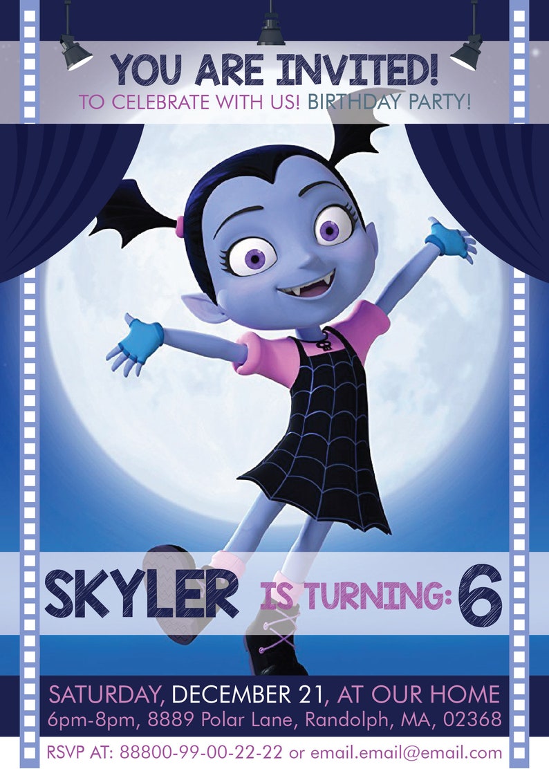 Vampirina Invitation Vampirina Birthday Invitations | Etsy