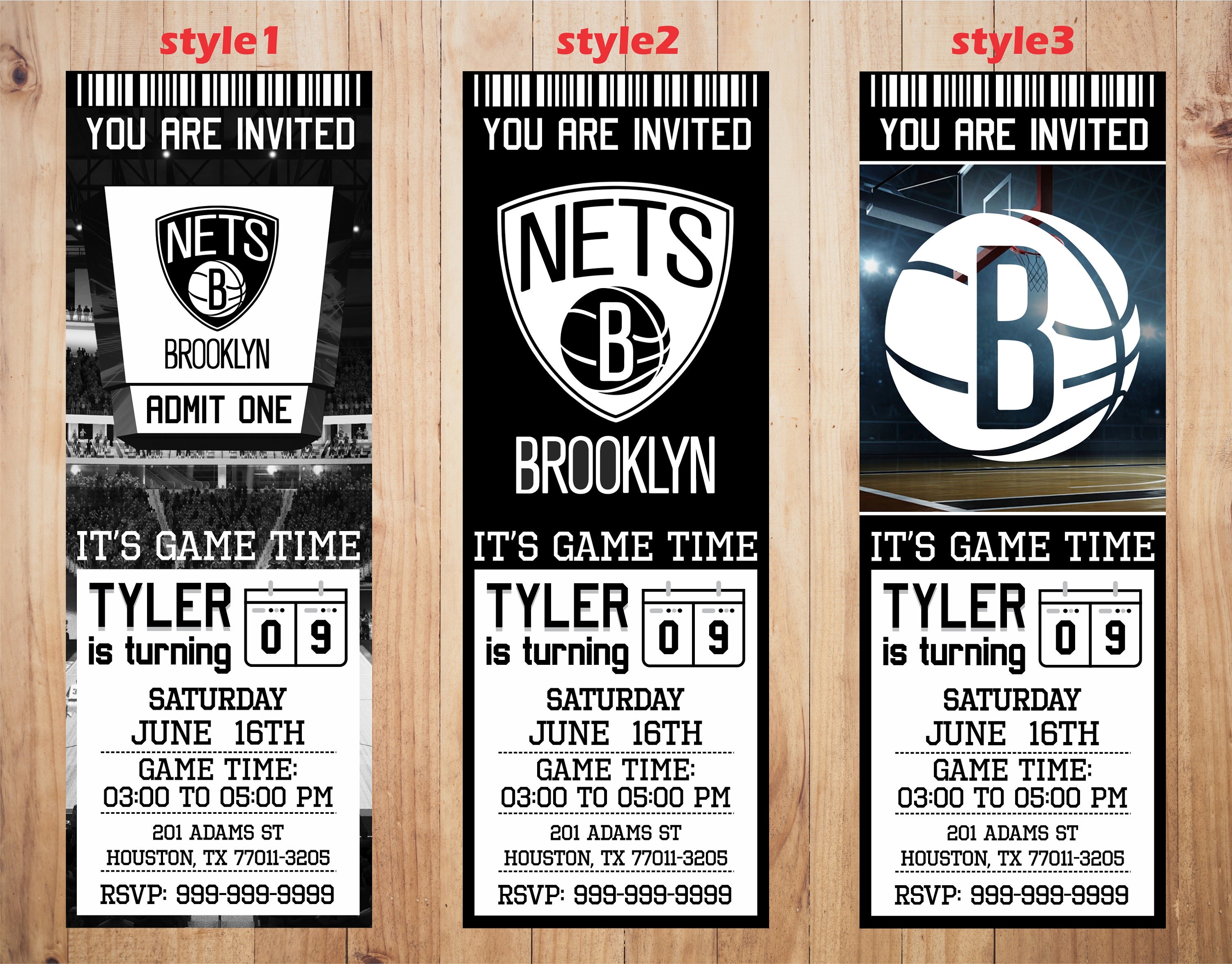 Brooklyn Nets Invitation Nets Birthday Invitations Printable Etsy