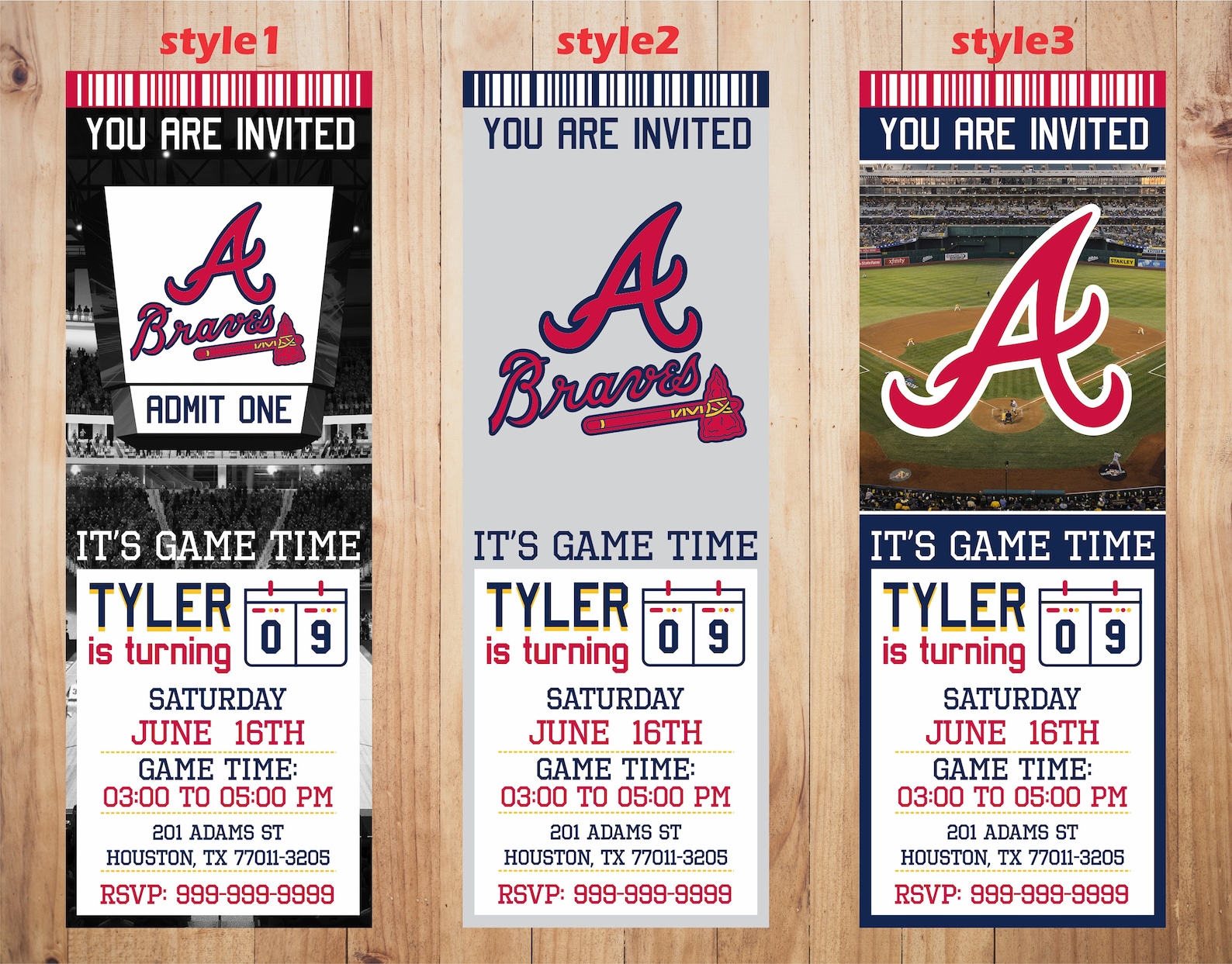 Atlanta Braves Invitation Braves Birthday Invitations | Etsy