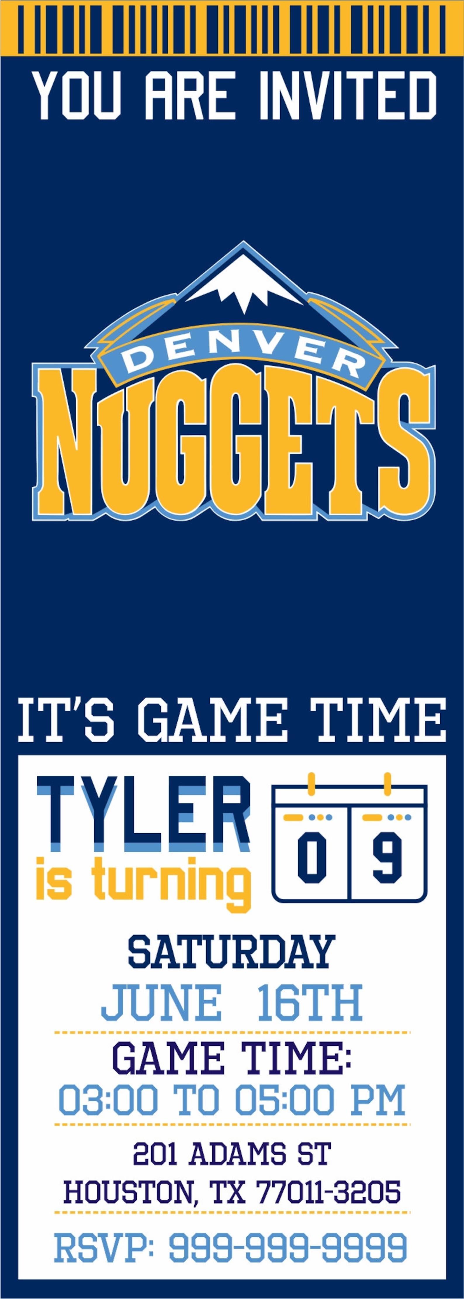 Denver Nuggets Invitation Nuggets Birthday Invitations Etsy
