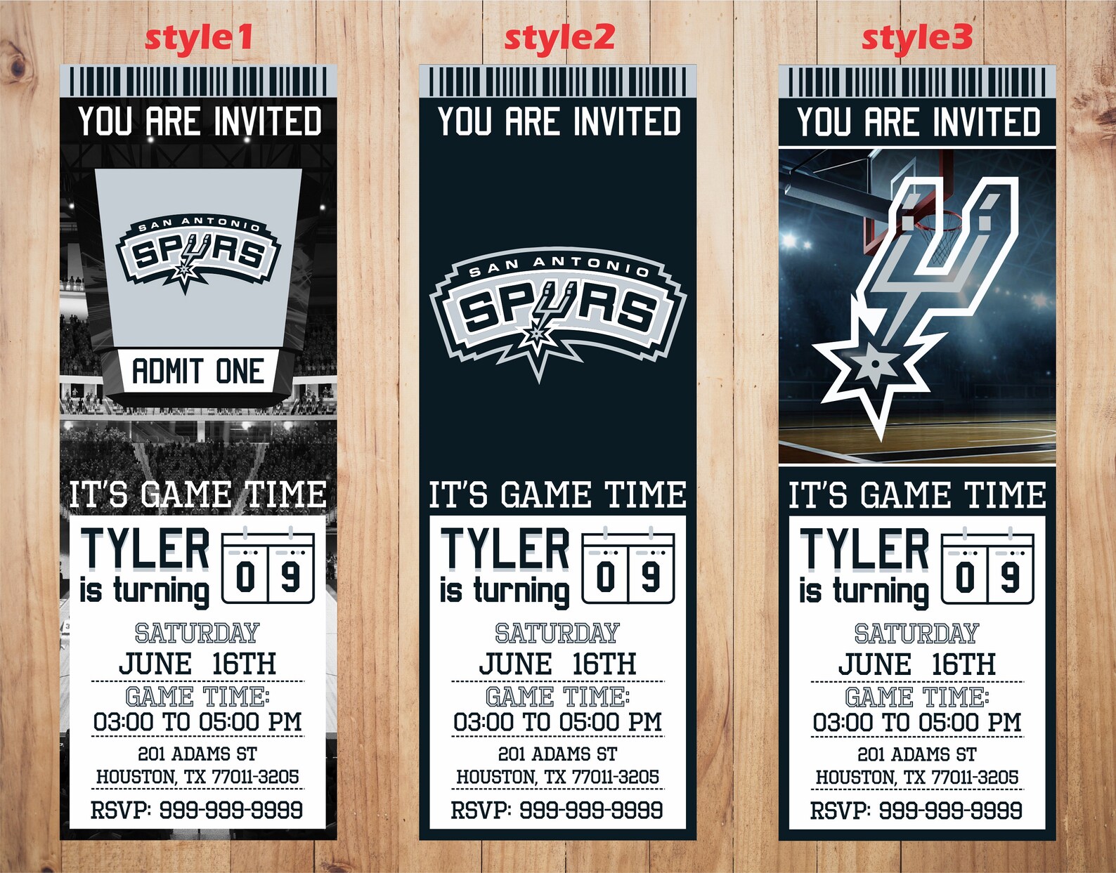 San Antonio Spurs Invitation Spurs Birthday Invitations Etsy