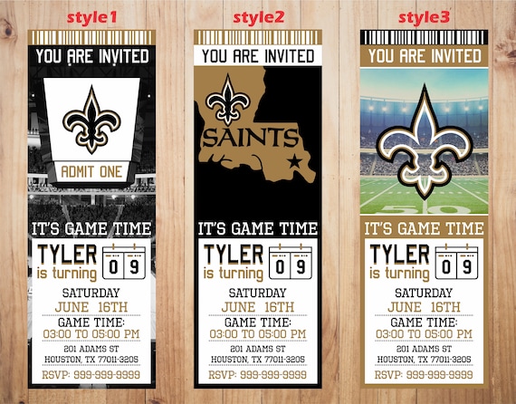 New Orleans Saints Invitation Saints Birthday Invitations | Etsy