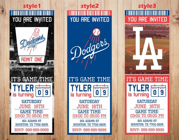 los angeles dodgers invitation la dodgers birthday etsy ireland