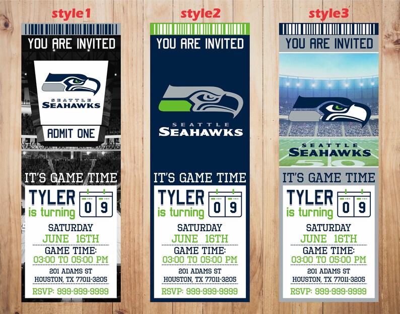Seattle Seahawks Invitation Seahawks Birthday Invitations | Etsy