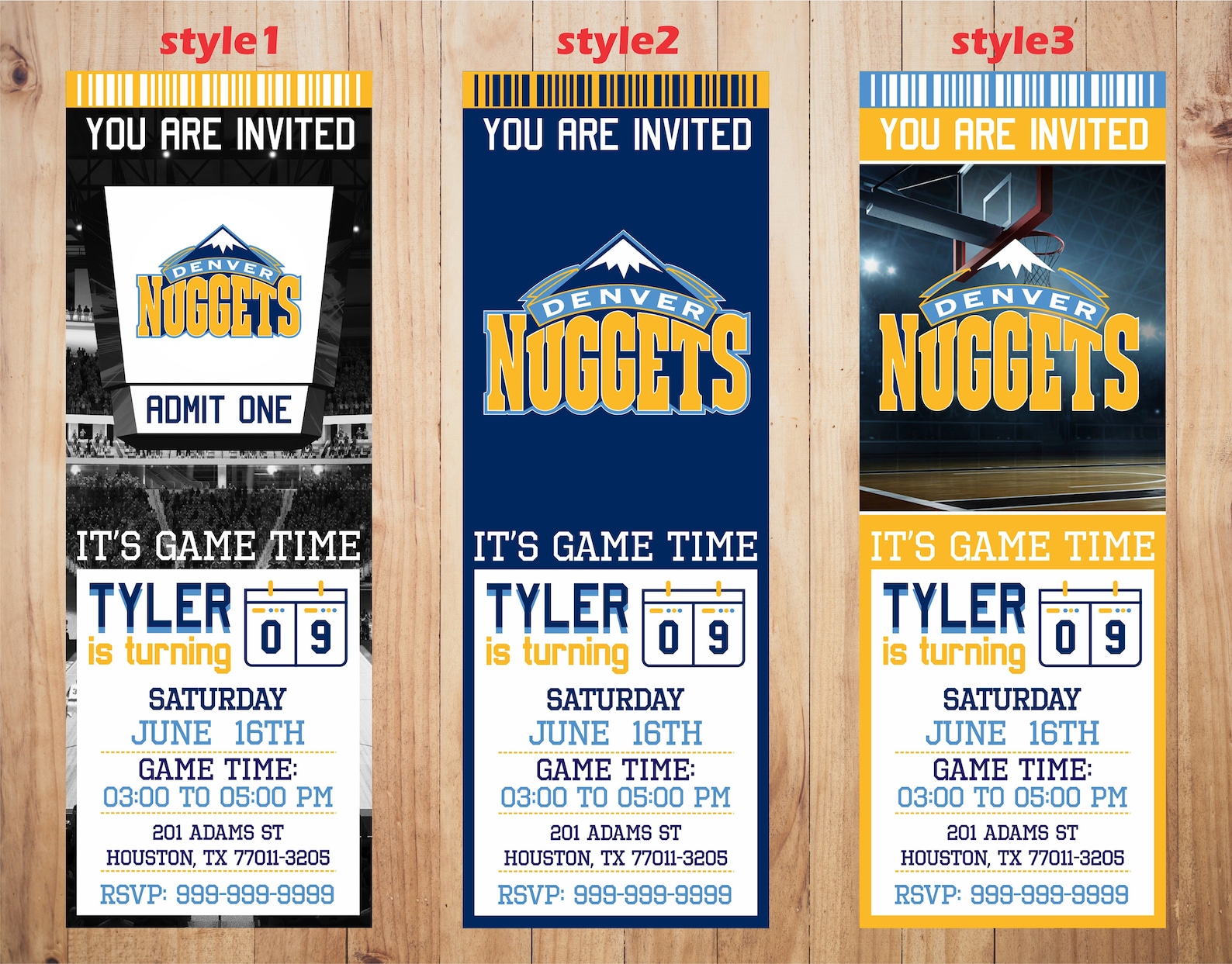 Denver Nuggets Invitation Nuggets Birthday Invitations Etsy