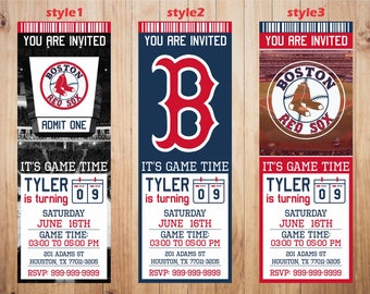 boston red sox invitation red sox birthday invitations etsy