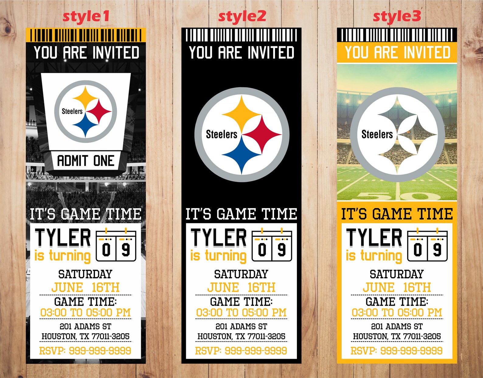 Pittsburgh Steelers Invitation Steelers Birthday Invitations | Etsy