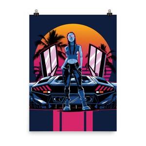 Jett Sunset Glitch Relay Poster 18×24 inches