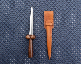 Medieval Bollocks Dagger with custom leather sheath