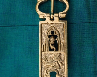 Medieval Buckle with Acorn and Gargoyle