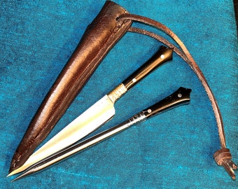 2-piece Medieval Cutlery in a Sheath - Knife and Pricker