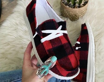 buffalo plaid shoes and boots