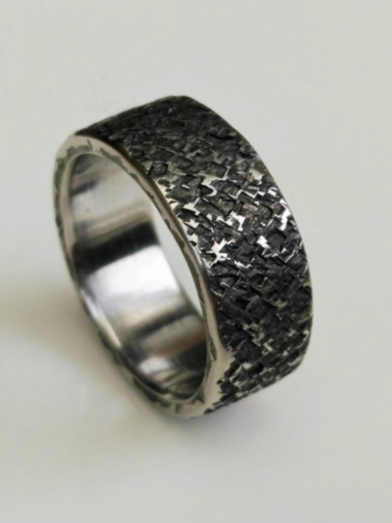 Textured ring stainless steel ring Hammered ring Rustic ring Minimalist ring Wedding ring stainless steel ring