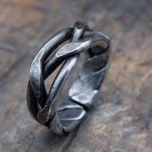 Iron ring, Braided ring, Hand forged ring, pagan ring, Celtic ring, 6th anniversary gift image 5