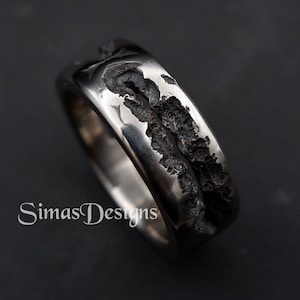 Molten ring, Stainless steel ring, Textured Ring, Organic Design