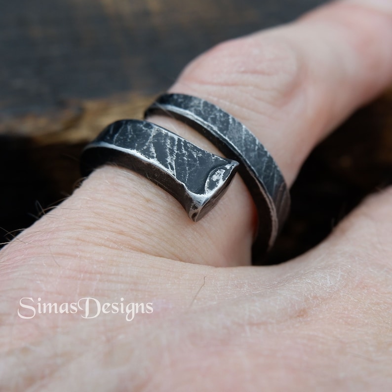 Iron Ring Horseshoe Nail Ring Hand Ring Etsy