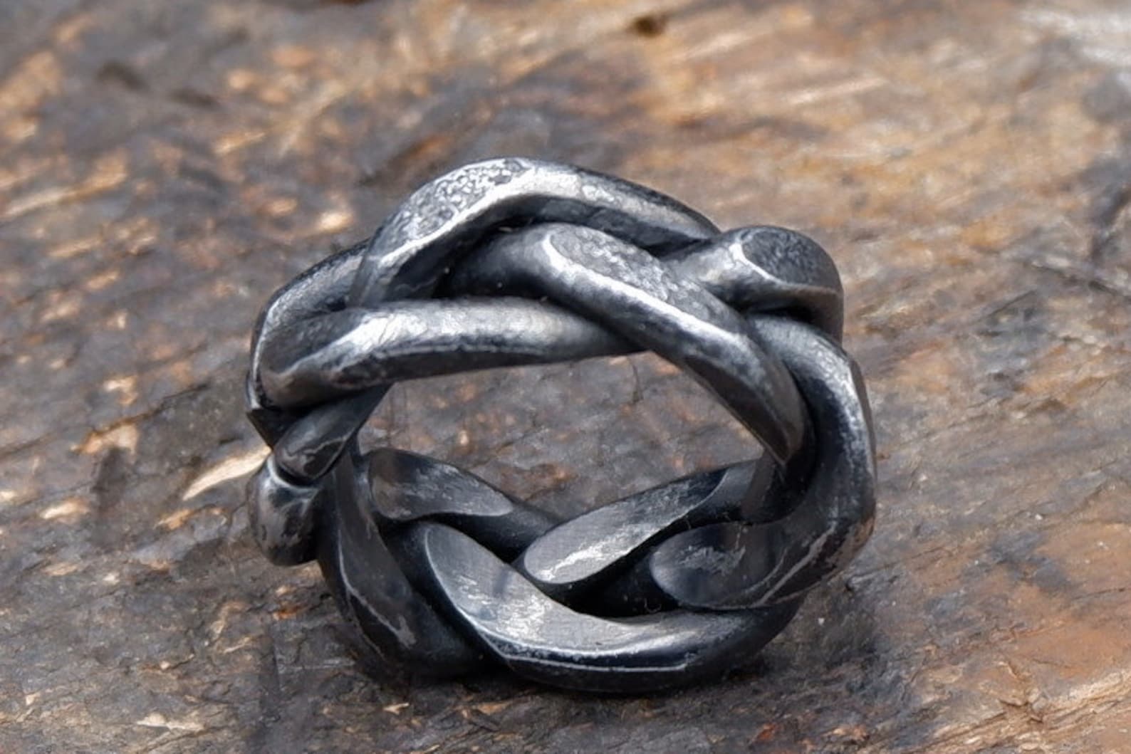 Braided Iron Ring Mens Ring Hand Ring Massive Ring Etsy Canada