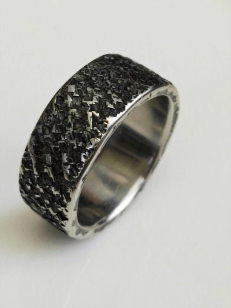 Textured ring stainless steel ring Hammered ring Rustic ring Minimalist ring Wedding ring stainless steel ring