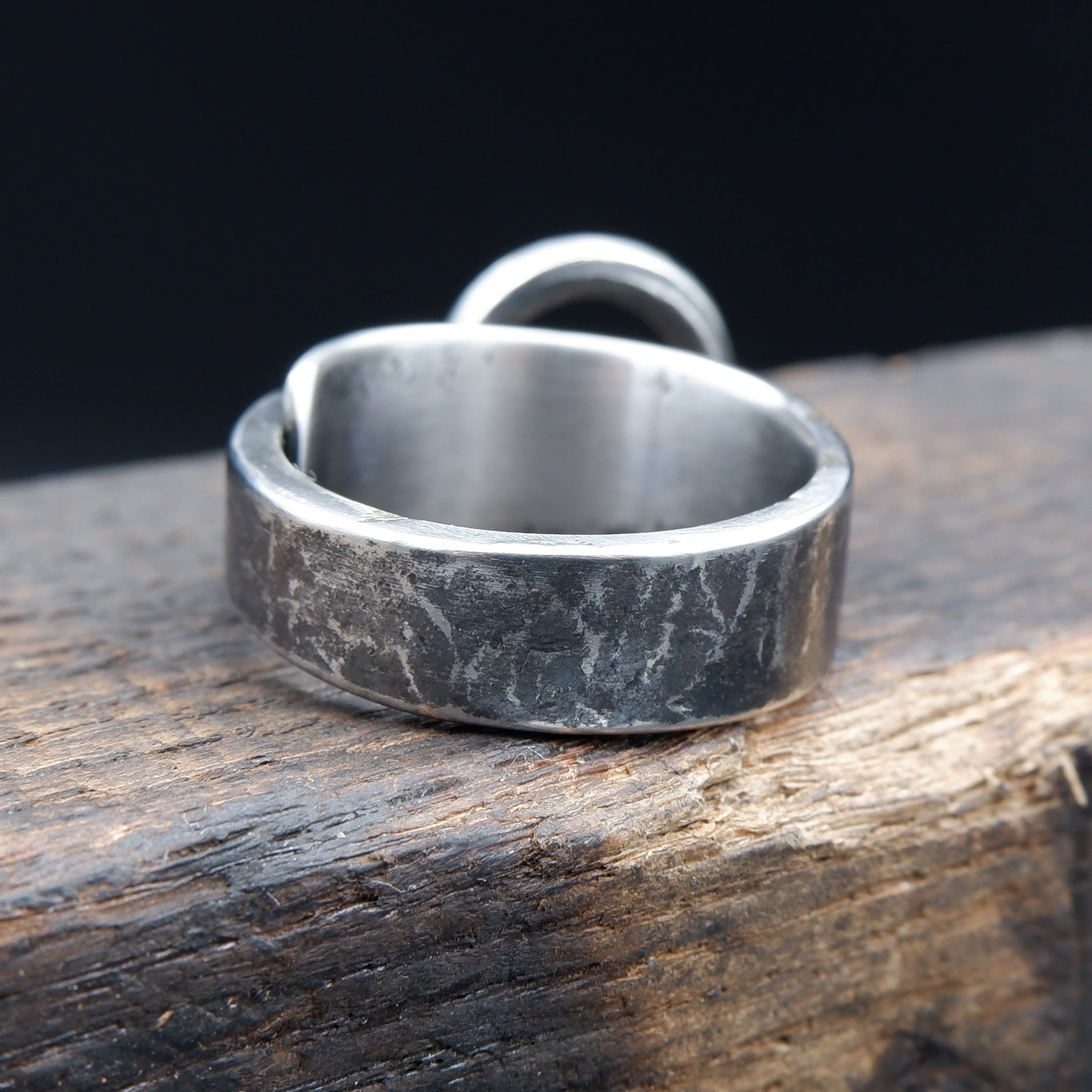 Handmade stainless steel ring Mens ring hammered ring hand | Etsy