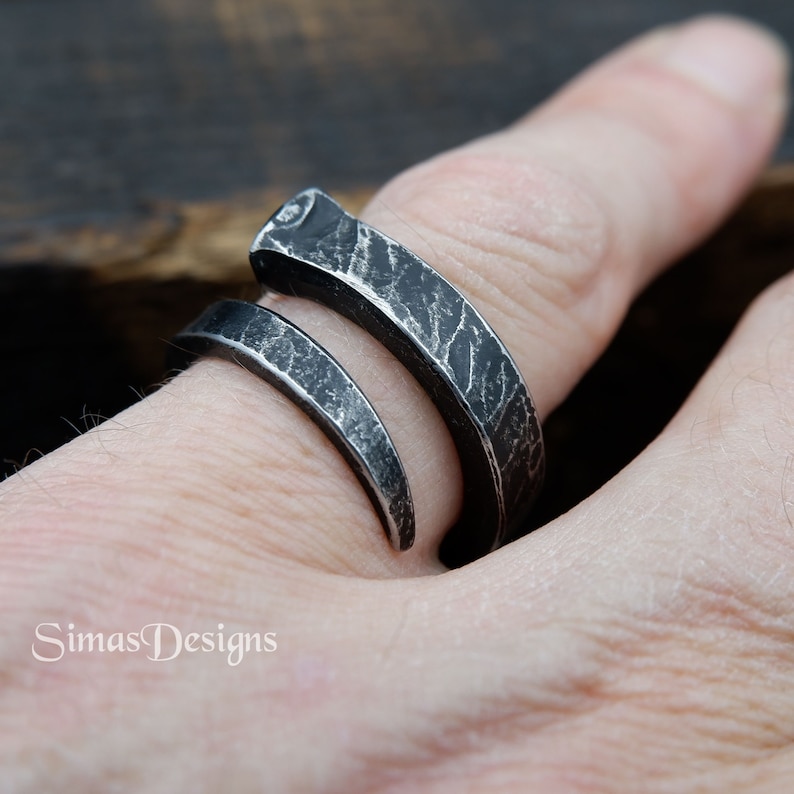 Iron Ring Horseshoe Nail Ring Hand Ring Etsy