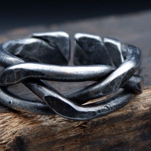 Iron ring, Braided ring, Hand forged ring, pagan ring, Celtic ring, 6th anniversary gift image 2